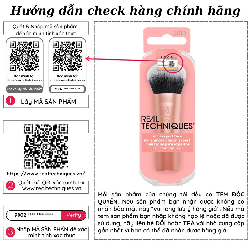  Cọ Tán Nền Mini RT Real Techniques Mini Expert Face Brush 01700